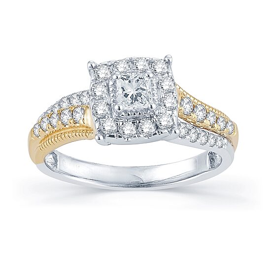 3/4 CT.T.W. Natural Diamond 14K Two-Tone Gold Engagement Ring