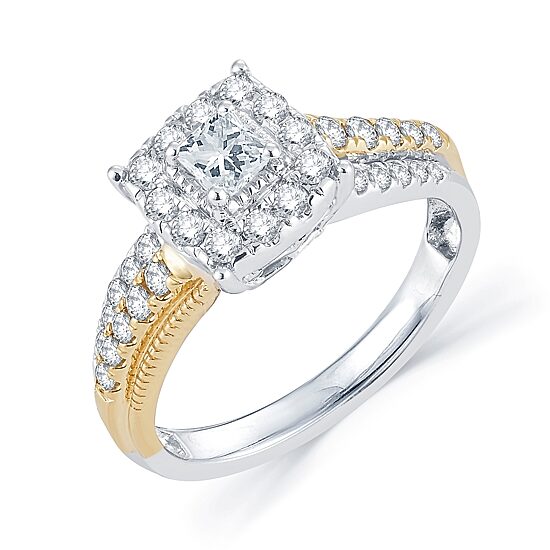 3/4 CT.T.W. Natural Diamond 14K Two-Tone Gold Engagement Ring