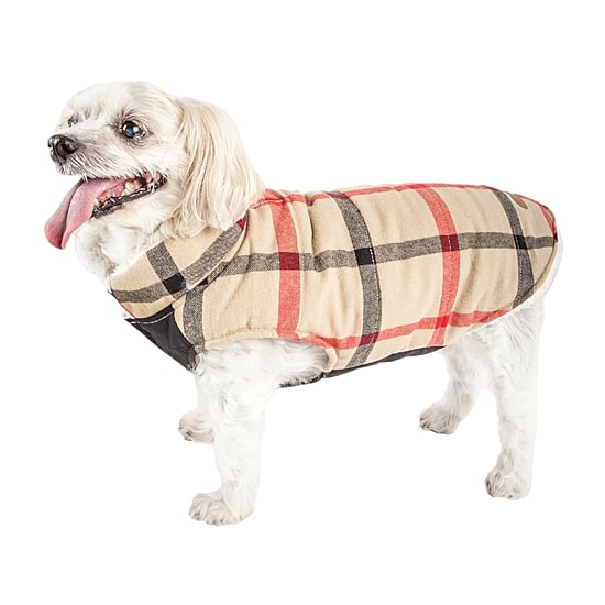 Pet Life ® 'Allegiance' Classical Plaided Insulated Dog Coat Jacket