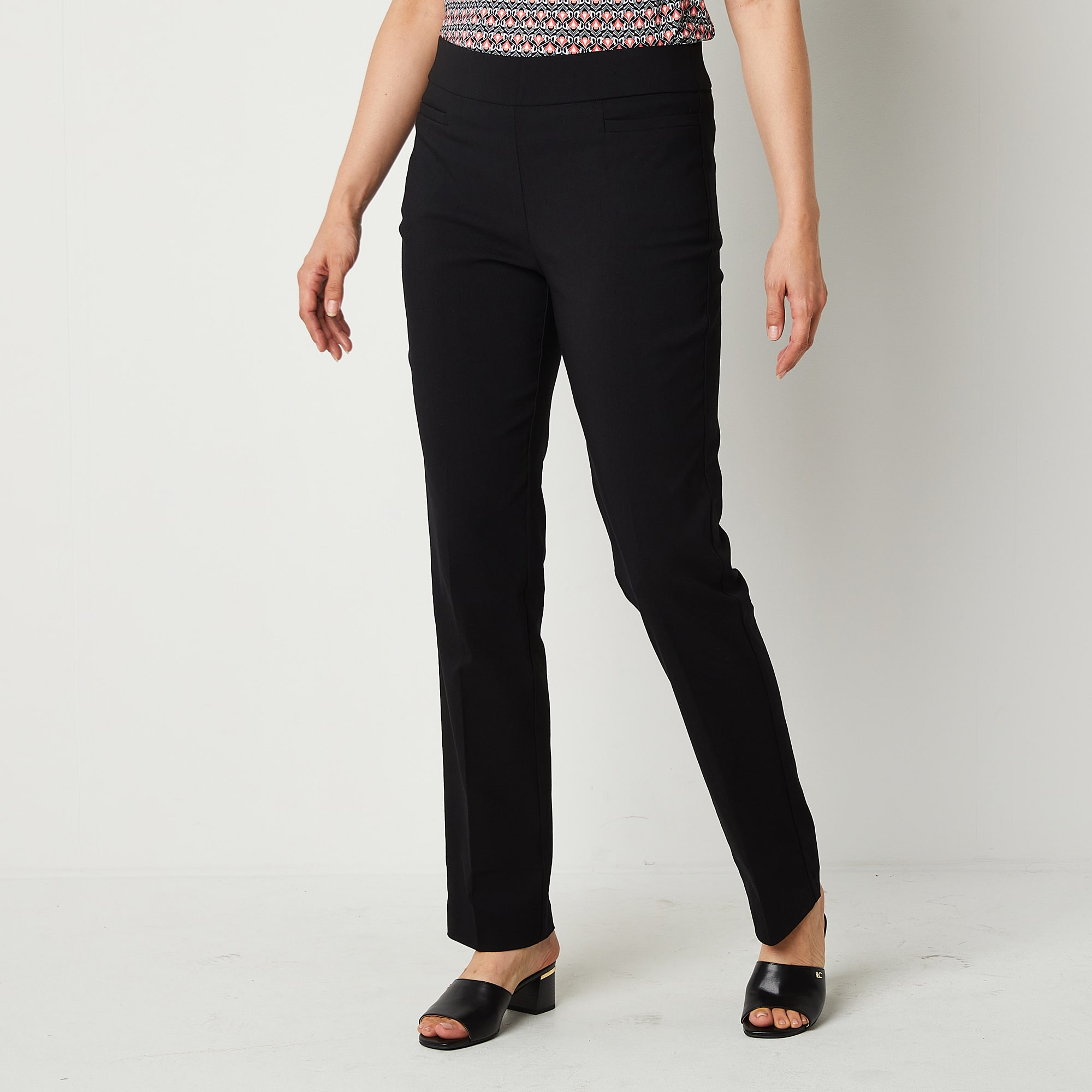 Liz Claiborne Womens Tall Straight Mid Rise Pull-On Pant