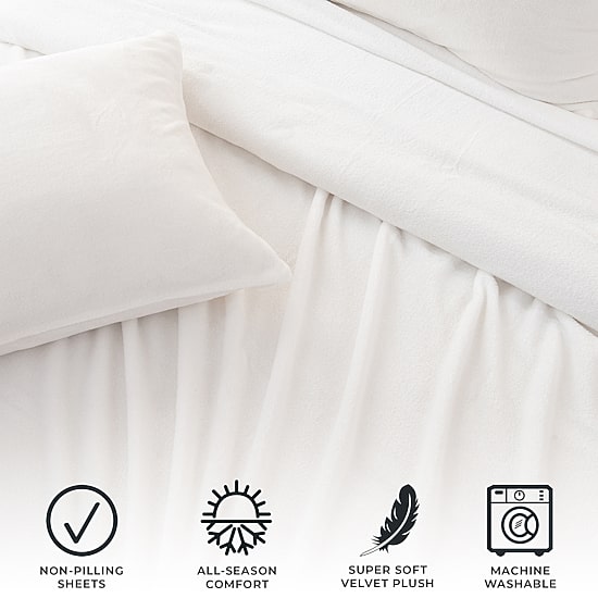 Linery Velvet Plush Fleece Sheet Set