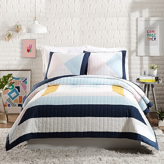 Makers Collective Diamond Patchwork 3-pc. Reversible Quilt Set