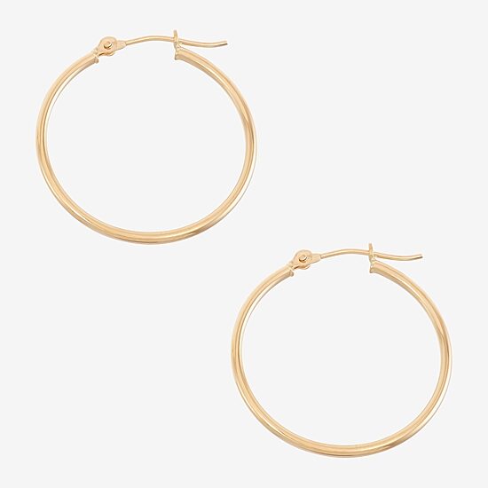 Womens 14K Gold 30mm Hoop Earrings