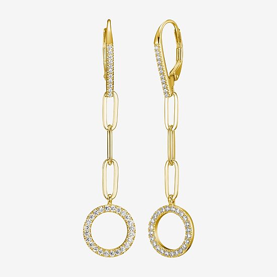 Paris 1901 By Charles Garnier Womens Cubic Zirconia 18K Gold Over Silver Drop Earrings