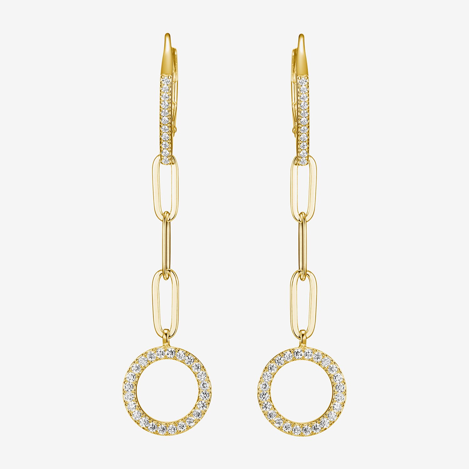 Paris 1901 By Charles Garnier Womens Cubic Zirconia 18K Gold Over Silver Drop Earrings