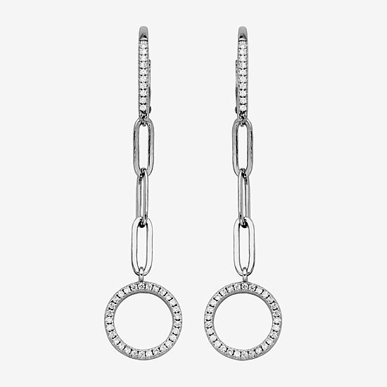 Paris 1901 By Charles Garnier Womens Cubic Zirconia Sterling Silver Drop Earrings