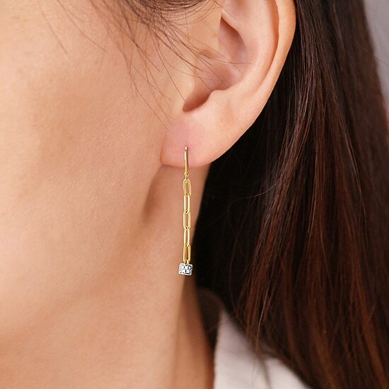 Paris 1901 By Charles Garnier Womens Cubic Zirconia 18K Gold Over Silver Drop Earrings
