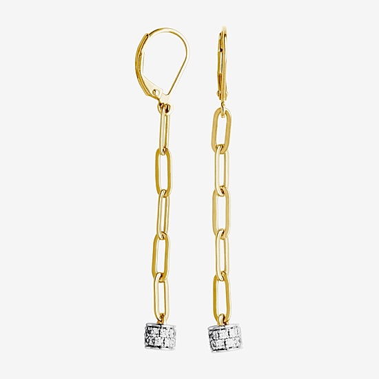 Paris 1901 By Charles Garnier Womens Cubic Zirconia 18K Gold Over Silver Drop Earrings