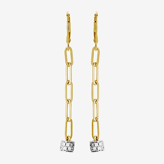 Paris 1901 By Charles Garnier Womens Cubic Zirconia 18K Gold Over Silver Drop Earrings