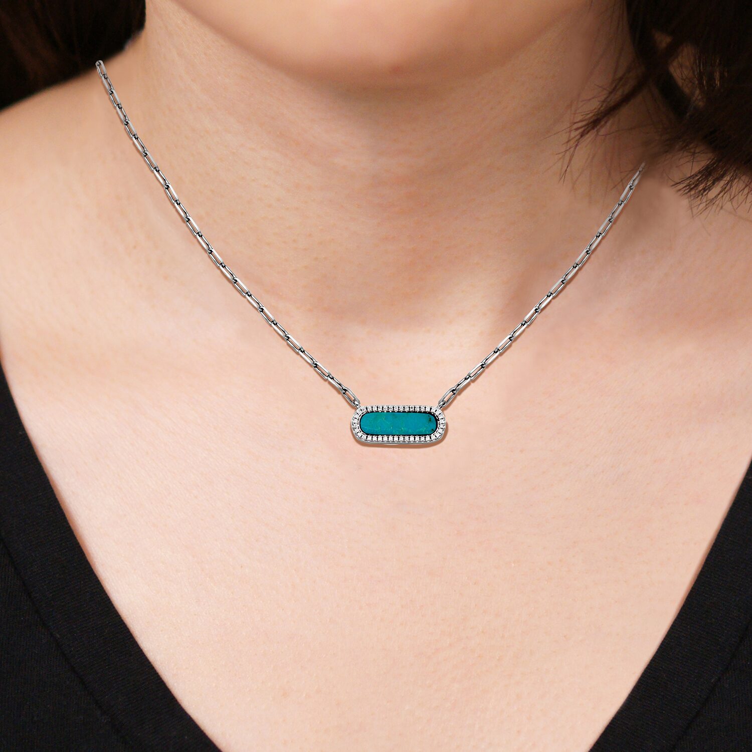 Paris 1901 By Charles Garnier Womens Stabilized Blue Turquoise Sterling Silver Star 17 Inch Pendant Necklace