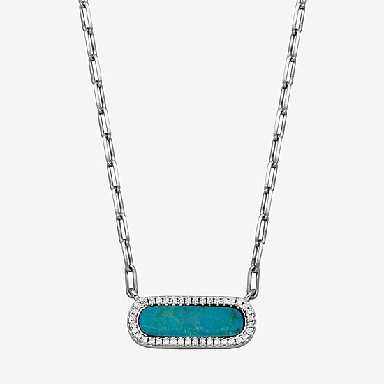 Paris 1901 By Charles Garnier Womens Stabilized Blue Turquoise Sterling Silver Star 17 Inch Pendant Necklace