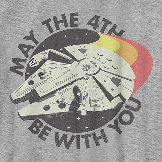 May The 4th Little & Big Kid Boys Crew Neck Short Sleeve Regular Fit Star Wars Graphic T-Shirt