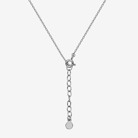 DiamonArt® Womens White Cubic Zirconia Sterling Silver Cross Y Necklace