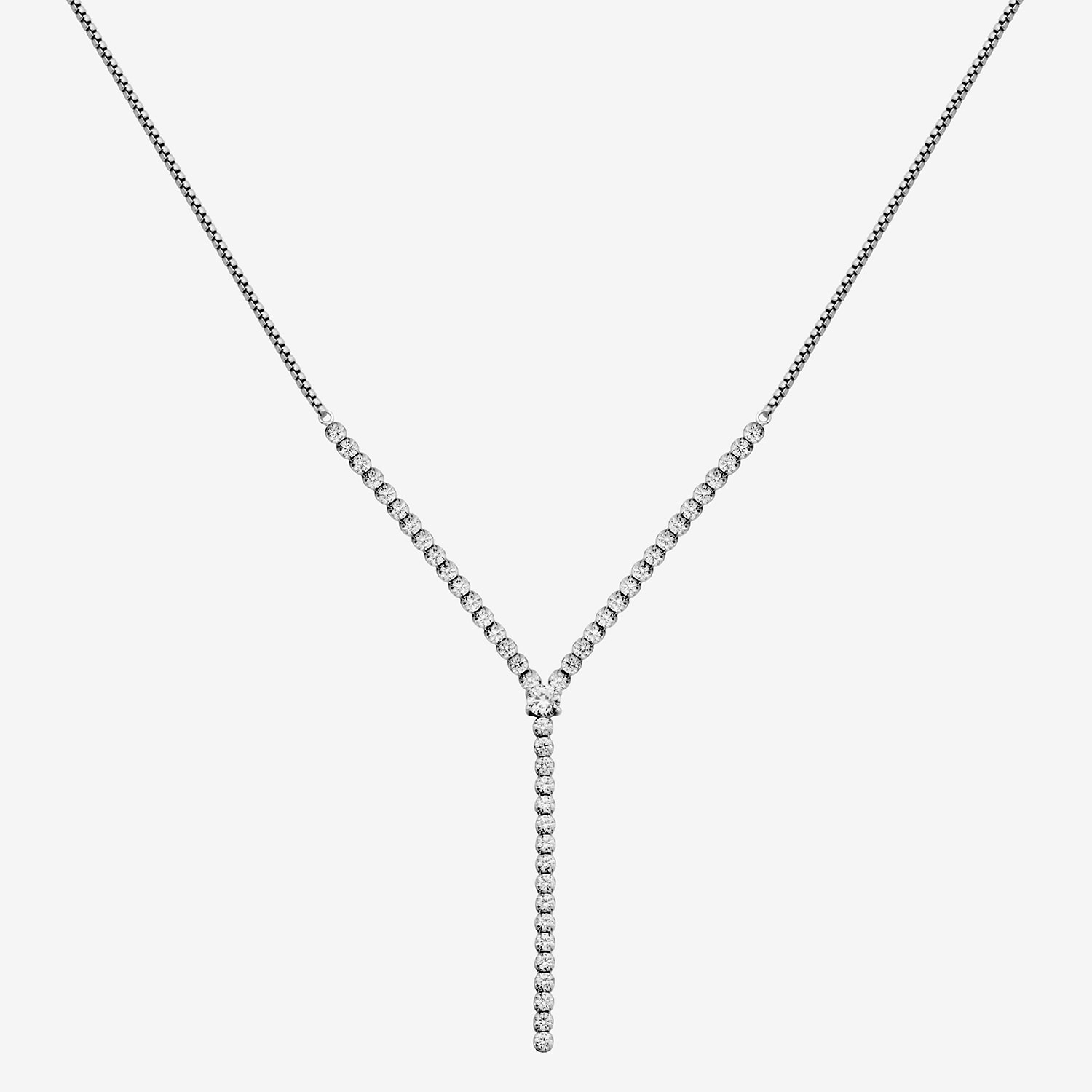 DiamonArt® Womens White Cubic Zirconia Sterling Silver Cross Y Necklace
