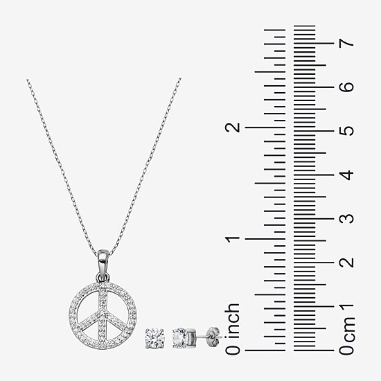 DiamonArt® White Cubic Zirconia Sterling Silver 2-pc. Jewelry Set