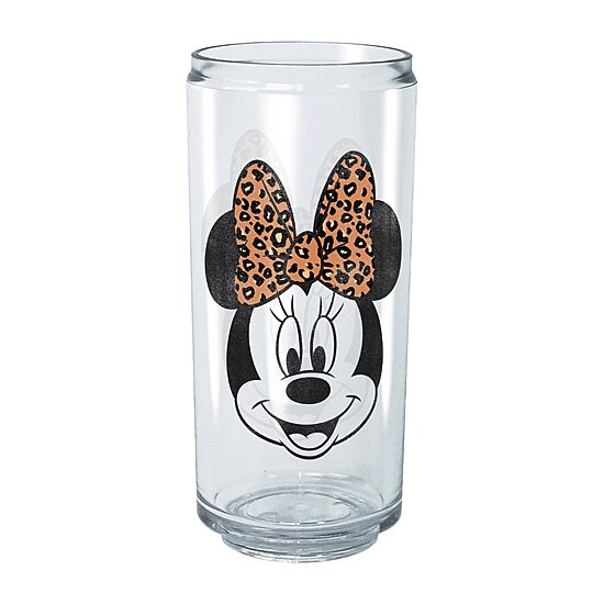 Disney Collection Modern Minnie Face Leopard 16 Oz Tritan Cup 2pc Set