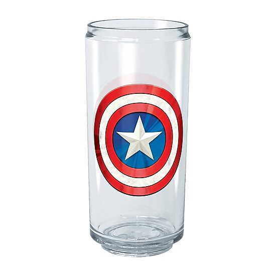 Disney Collection Marvel Captain America Shinyshield 16 Oz Tritan Cup 2pc Set