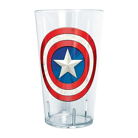 Disney Collection Marvel Captain America Shinyshield 24 Oz Tritan Cup 4pc Set