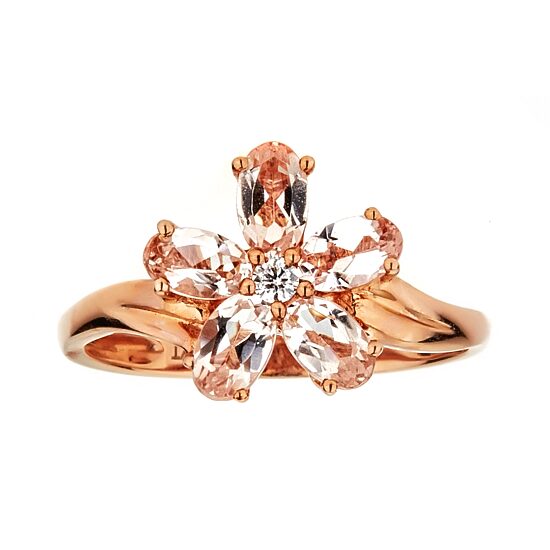 LIMITED QUANTITIES  Morganite 10K Rose Gold Flower Ring