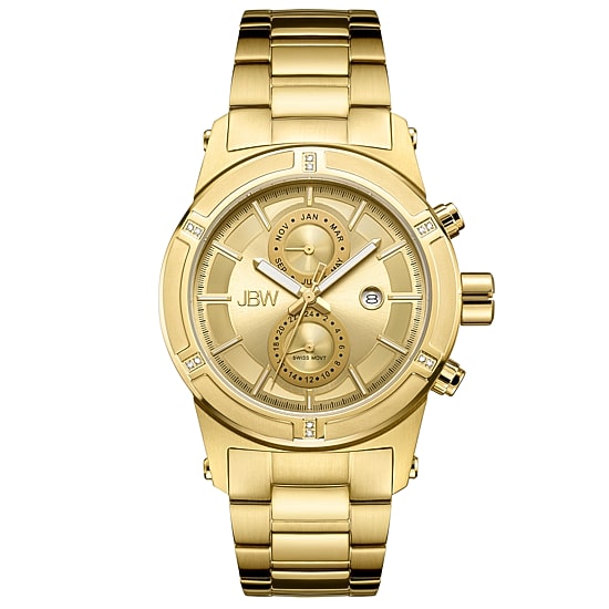 JBW Strider Mens Diamond-Accent Gold-Tone Stainless Steel Watch J6263E