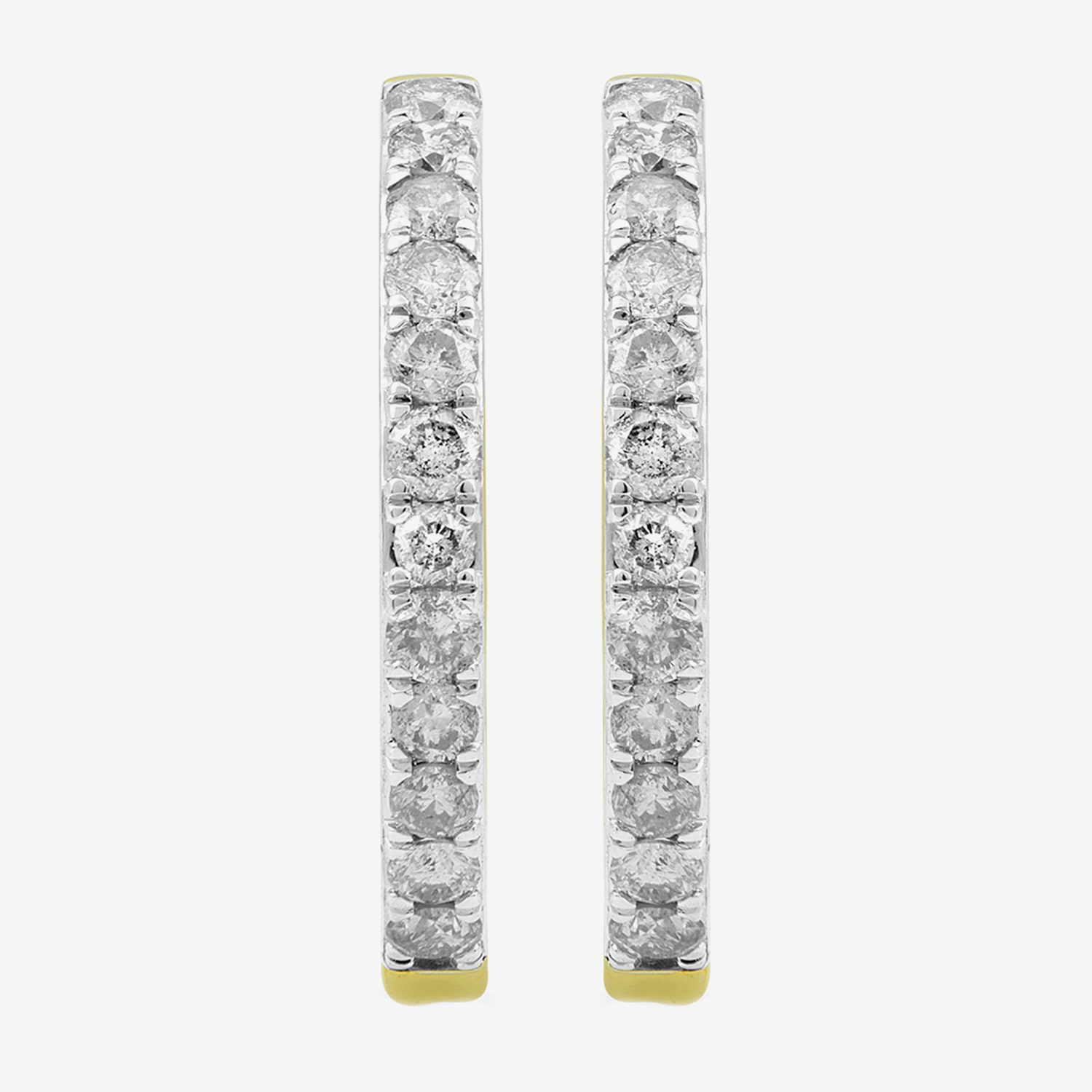 1 CT. T.W. Natural White Diamond 10K or 14K White, Yellow, Rose Gold 22.5mm Hoop Earrings