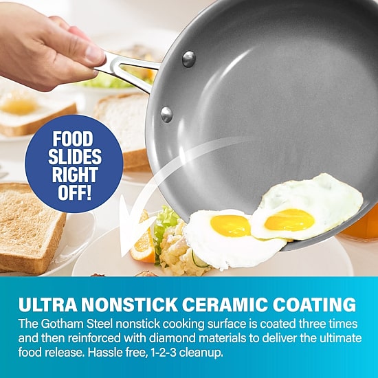 Gotham Steel Nonstick With Stay Cool Handles Non-Stick 3-pc. Frying Pan