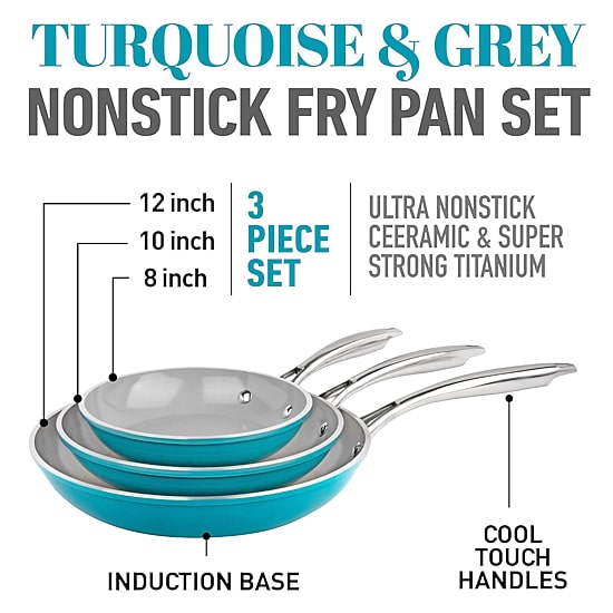 Gotham Steel Nonstick With Stay Cool Handles Non-Stick 3-pc. Frying Pan