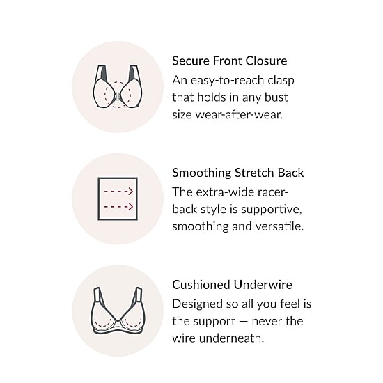 Glamorise Front-Closure Smoothing WonderWire® Underwire Bra-1247