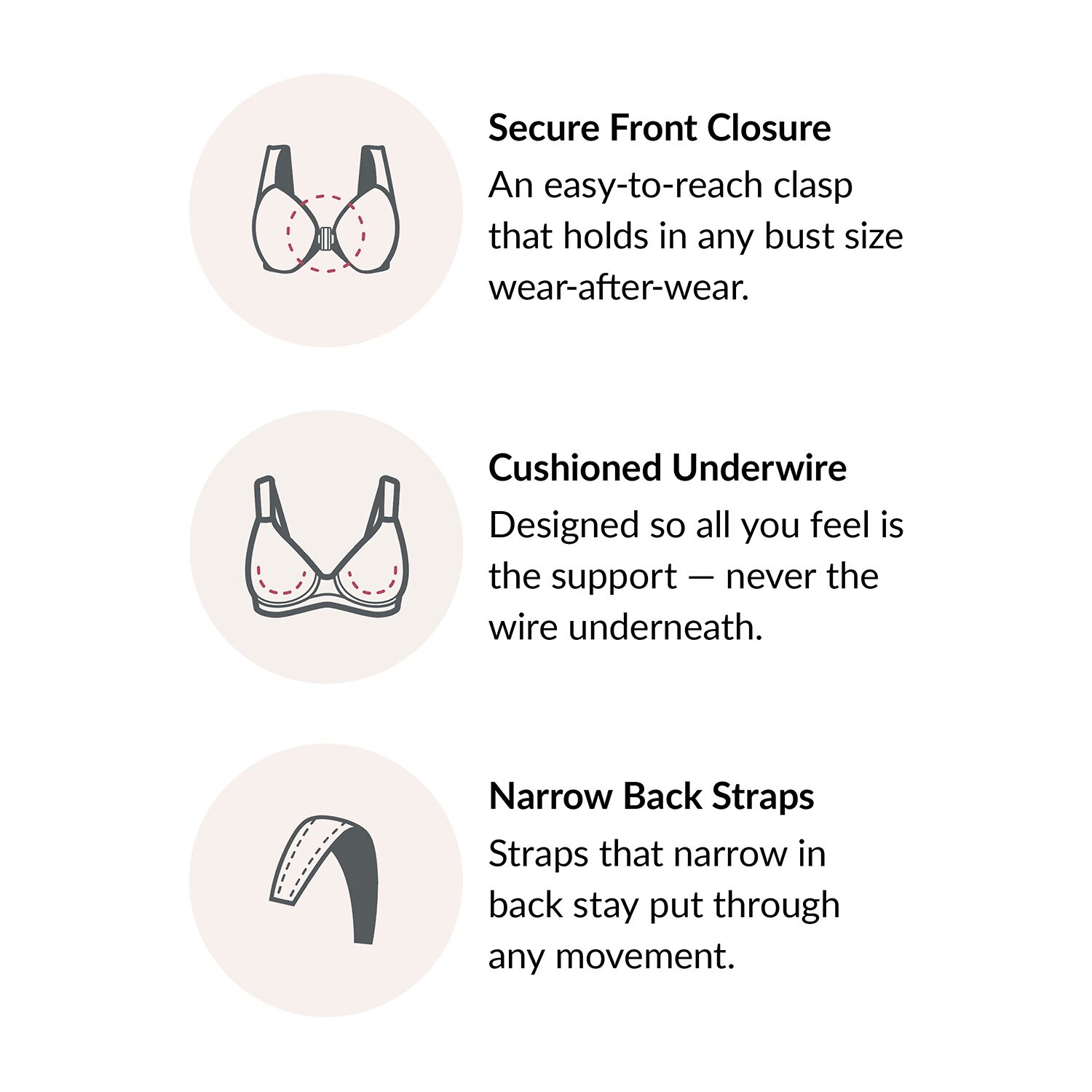 Glamorise Lacey T-Back Front-Closure WonderWire® Underwire Bra-9246