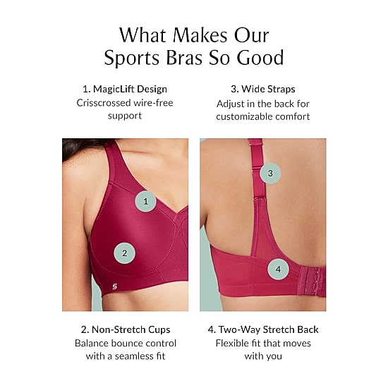 Glamorise Magic Lift® Ultimate Womens Seamless High Support Full Coverage Sports T-Shirt Sports Bra 1006