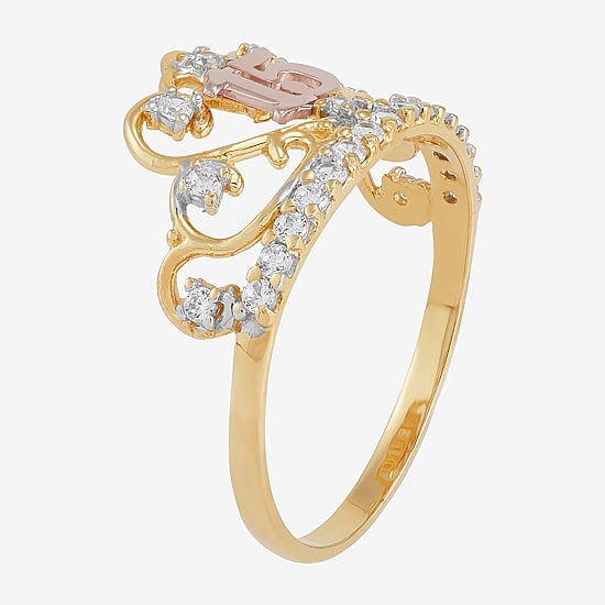 Tesoro™ Cubic Zirconia 14K Two-Tone 15 Quinceanera Ring