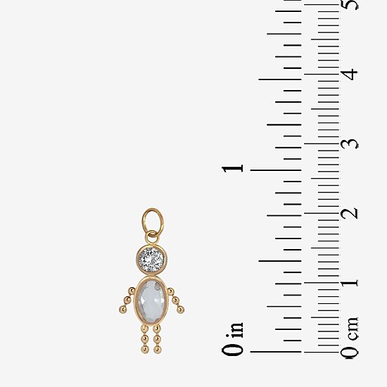 10K Gold April Birthstone Babies Boy Charm