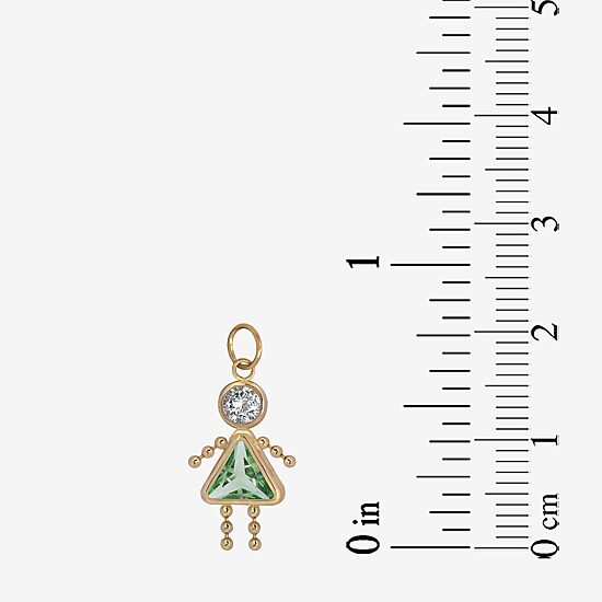 10K Gold August Birthstone Babies Girl Charm