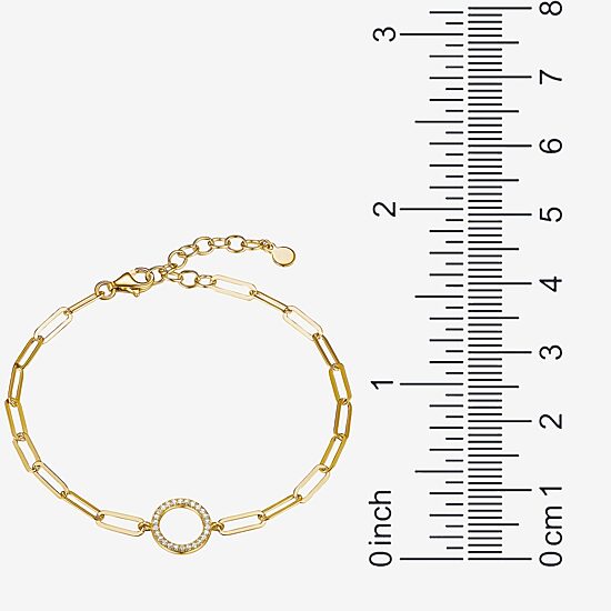 Paris 1901 By Charles Garnier Womens 18K Gold Over Silver Solid 7 Inch Link Bracelet