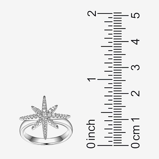 Paris 1901 By Charles Garnier Womens Cubic Zirconia Sterling Silver Star Cocktail Ring