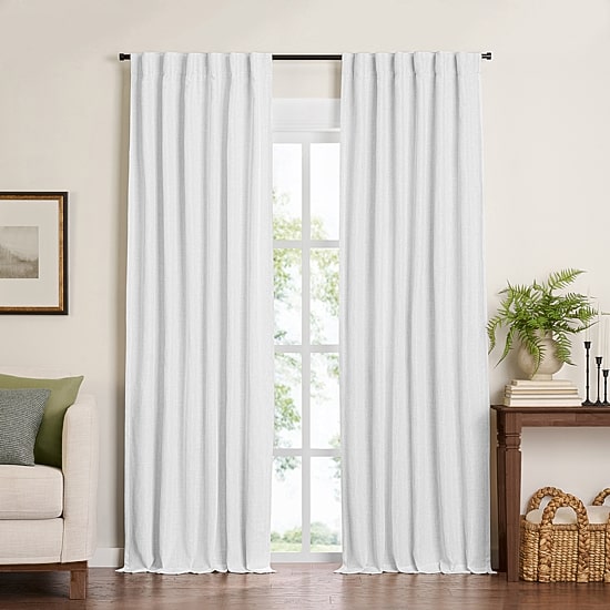 Threadmade Harrow Rod Pocket Back Tab Blackout Single Curtain Panel