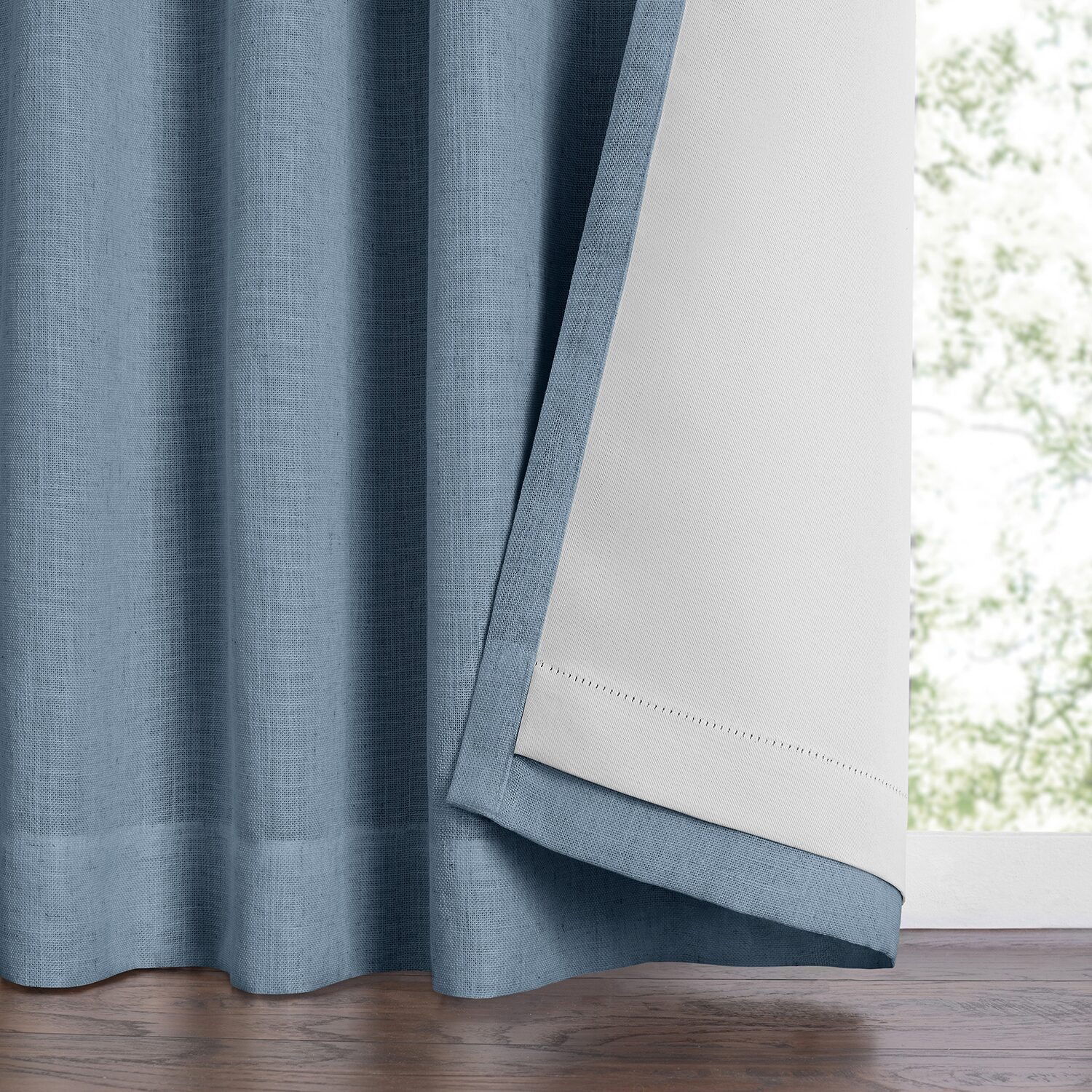 Threadmade Harrow Rod Pocket Back Tab Blackout Single Curtain Panel