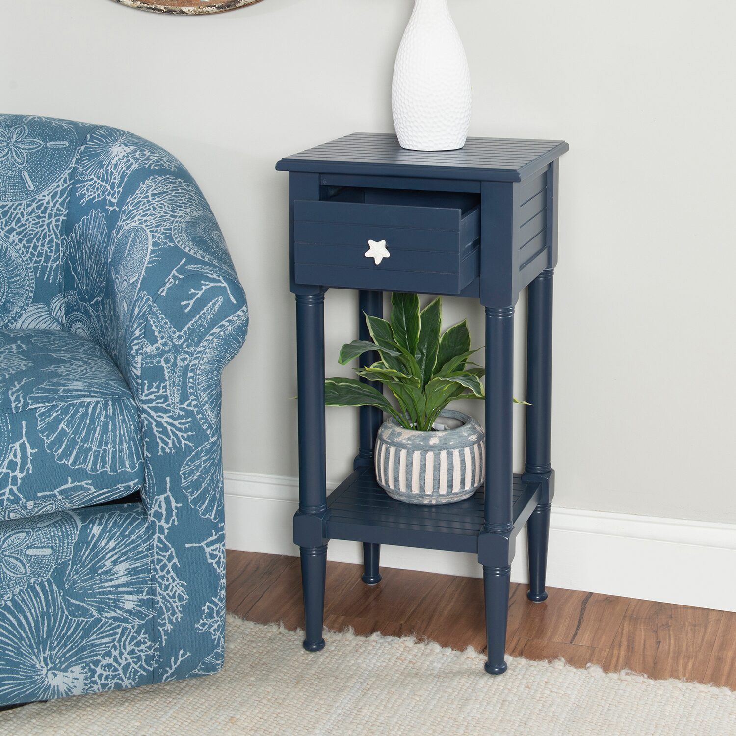 Linon Shangri Storage 1-Drawer End Table