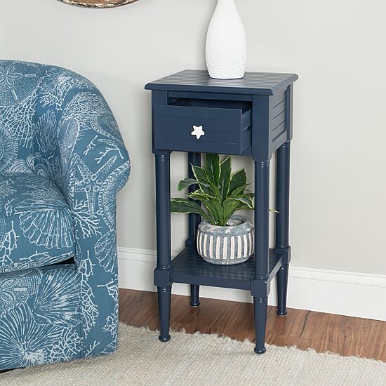 Linon Shangri Storage 1-Drawer End Table