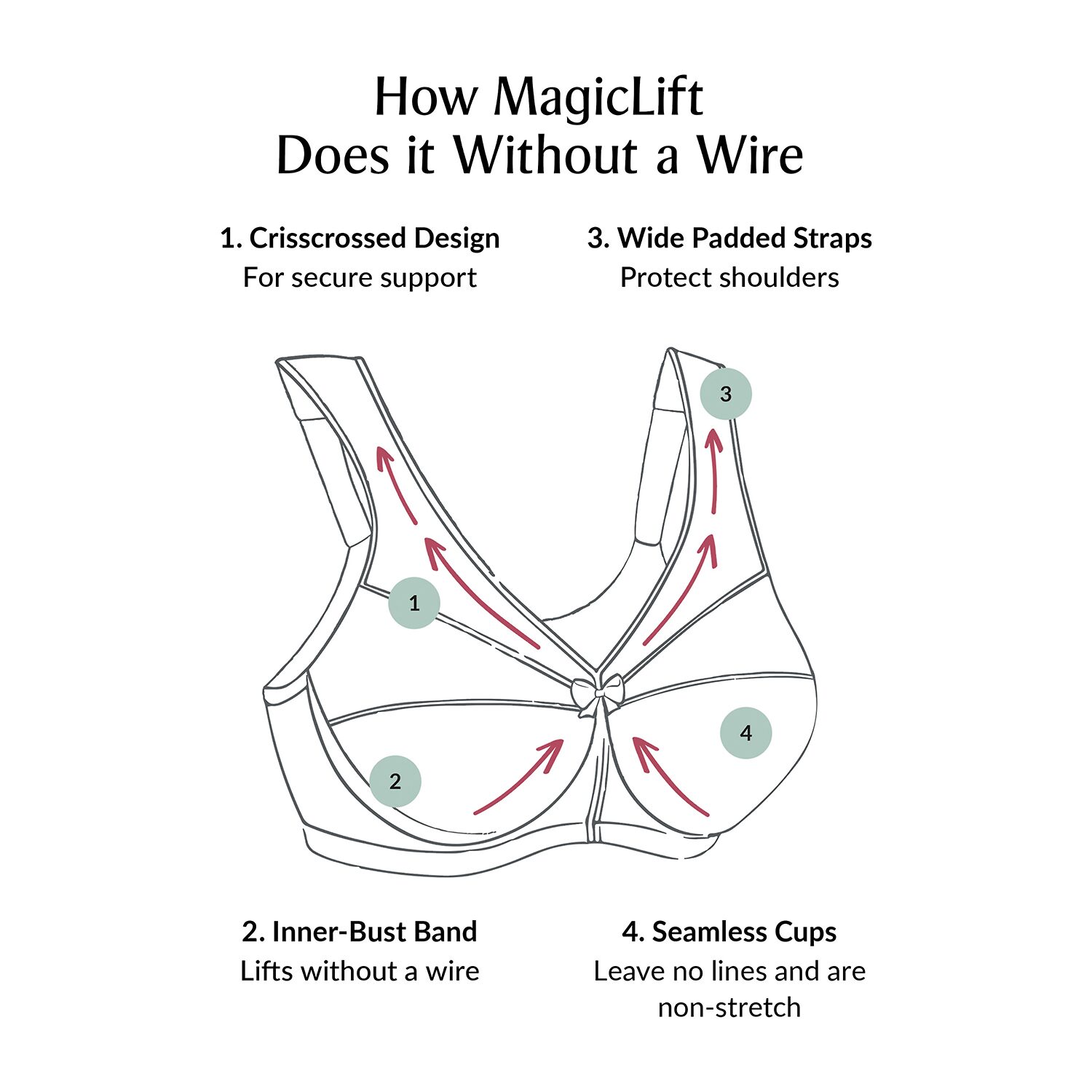 Glamorise MagicLift® Seamless T-Shirt Wirefree Bra-1080
