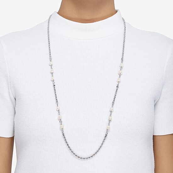 Limited Quantities! Womens White Sterling Silver 36 Inch Strand Necklace