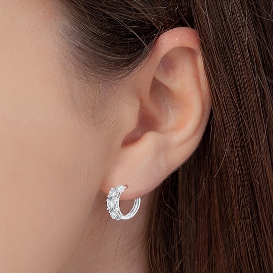 (H-I / Si2-I1) Womens 5 CT. T.W. Lab Grown White Diamond 14K Gold 18.9mm Hoop Earrings