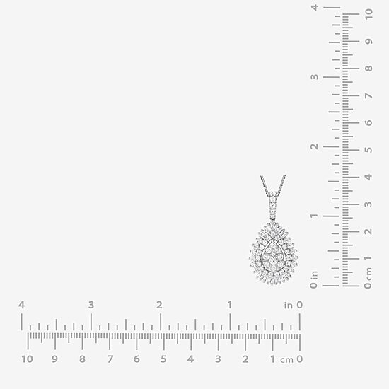 (G / Si2) Womens 2 CT. T.W. Lab Grown White Diamond 14K Gold Pear 18 Inch Pendant Necklace