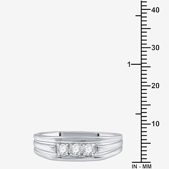 I Said Yes (H-I / I1) Mens 1/4 CT. T.W. Lab Grown White Diamond Sterling Silver Wedding Band