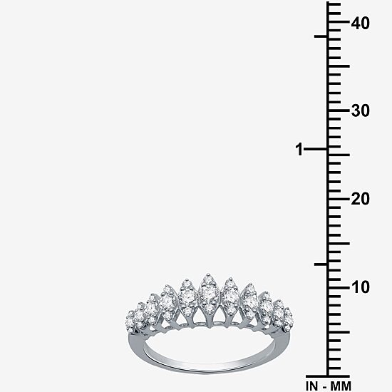 Womens 1/2 CT. T.W. Lab Grown White Diamond Sterling Silver Band