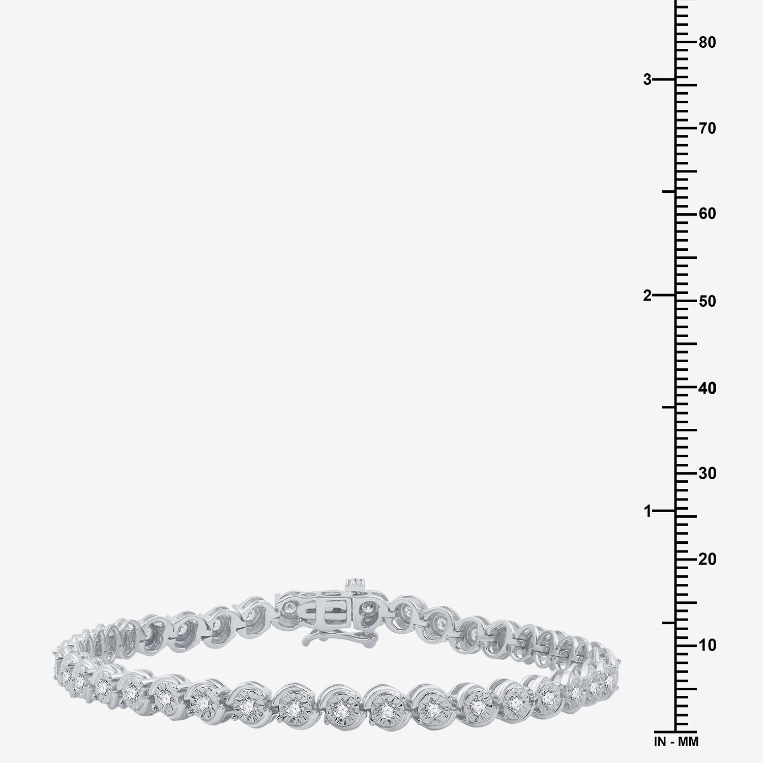 Womens 1 CT. T.W. Lab Grown White Diamond Sterling Silver 7.5 Inch Tennis Bracelet