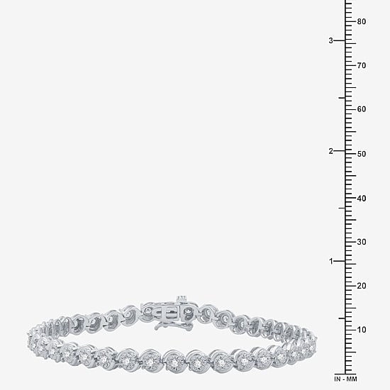 Womens 1 CT. T.W. Lab Grown White Diamond Sterling Silver 7.5 Inch Tennis Bracelet