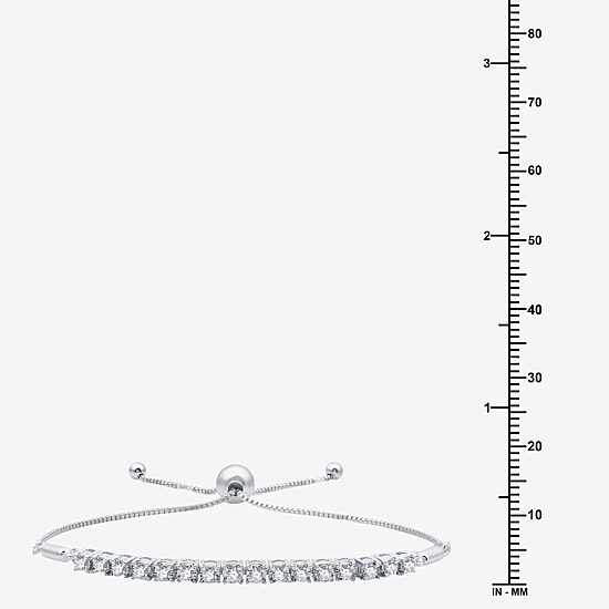Womens 1/2 CT. T.W. Lab Grown White Diamond Sterling Silver Bolo Bracelet