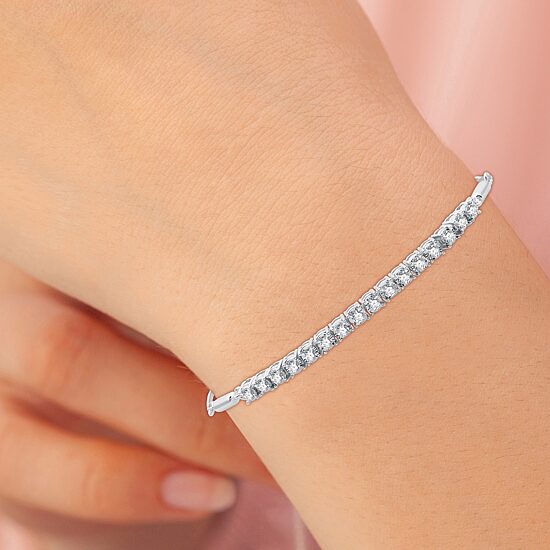 Womens 1/2 CT. T.W. Lab Grown White Diamond Sterling Silver Bolo Bracelet