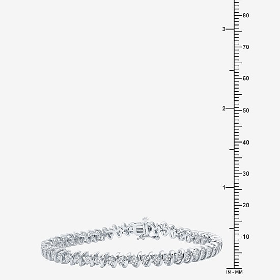 Womens 1/4 CT. T.W. Lab Grown White Diamond Sterling Silver 7.5 Inch Tennis Bracelet